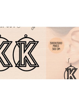 Intra απο ξύλο plywood 3mm-4mm πάχος Ξύλινο σκουλαρίκι Alphabet K Δίασταση 3000x3000 cm INTRAFABR-121778468