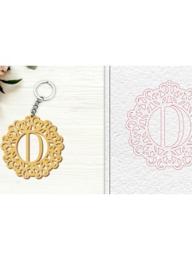 Σετ των 3 Intra απο ξύλο plywood 3mm-4mm πάχος Αλφάβητο Μπρελόκ με λέιζερ γράμμα D Δίασταση 6x6 cm INTRAFABR-100302869