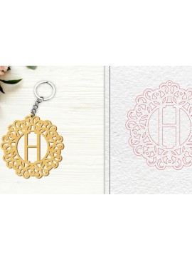 Σετ των 3 Intra απο ξύλο plywood 3mm-4mm πάχος Αλφάβητο Μπρελόκ με λέιζερ γράμμα H Δίασταση 6x6 cm INTRAFABR-100303106