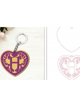 Σετ των 3 Intra απο ξύλο plywood 3mm-4mm πάχος Αλφάβητο Μπρελόκ με λέιζερ γράμμα H Δίασταση 6x6 cm INTRAFABR-99755250