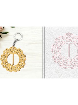 Σετ των 3 Intra απο ξύλο plywood 3mm-4mm πάχος Alphabet Keychain  Letter J Δίασταση 6x6 cm INTRAFABR-100303228