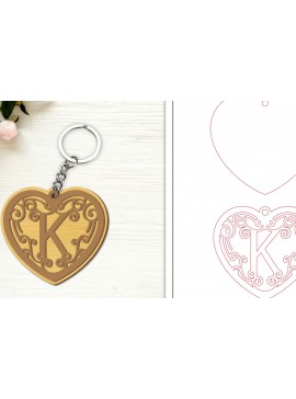 Σετ των 3 Intra απο ξύλο plywood 3mm-4mm πάχος Αλφάβητο Μπρελόκ με λέιζερ γράμμα Κ Δίασταση 6x6 cm INTRAFABR-99755319