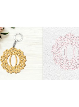 Σετ των 3 Intra απο ξύλο plywood 3mm-4mm πάχος Alphabet Keychain  Letter O Δίασταση 6x6 cm INTRAFABR-100382172