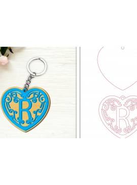 Σετ των 3 Intra απο ξύλο plywood 3mm-4mm πάχος Alphabet Keychain  Letter R Δίασταση 6x6 cm INTRAFABR-99755467