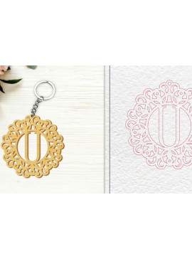 Σετ των 3 Intra απο ξύλο plywood 3mm-4mm πάχος Alphabet Keychain  Letter U Δίασταση 6x6 cm INTRAFABR-100382574