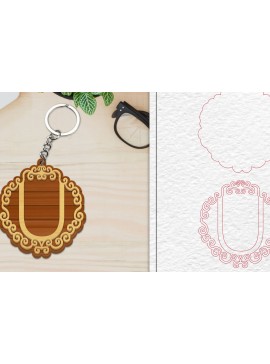 Σετ των 3 Intra απο ξύλο plywood 3mm-4mm πάχος Alphabet Keychain  Letter U Δίασταση 6x6 cm INTRAFABR-101080618
