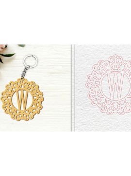 Σετ των 3 Intra απο ξύλο plywood 3mm-4mm πάχος Αλφάβητο Μπρελόκ με λέιζερ γράμμα W Δίασταση 6x6 cm INTRAFABR-100382671