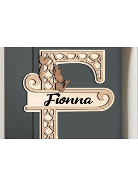 Σετ των 2 Intra απο ξύλο plywood 3mm-4mm πάχος Γράμμα αλφαβήτου F MermaMaritime Δίασταση 20x30 cm INTRAFABR-122542517