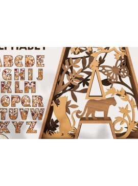 Σετ των 2 Intra απο ξύλο plywood 3mm-4mm πάχος πολλαπλών επιπέδων αλφάβητου Δίασταση 15x15 cm INTRAFABR-22143462