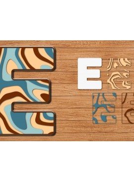 Σετ των 3 Intra απο ξύλο plywood 3mm-4mm πάχος Alphabet Paper Cut 3D Δίασταση 15x15 cm INTRAFABR-41057160