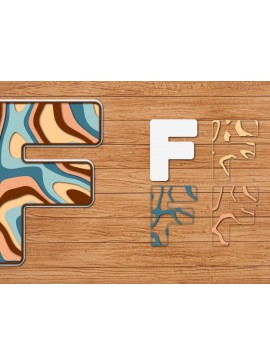 Σετ των 3 Intra απο ξύλο plywood 3mm-4mm πάχος Alphabet Paper Cut 3D Δίασταση 15x15 cm INTRAFABR-41057292