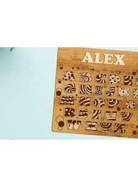 Σετ των 2 Intra απο ξύλο plywood 3mm-4mm πάχος Αλφάβητο παζλ για παιδιά, κομμένο πρότυπο Δίασταση 15x15 cm INTRAFABR-86742391