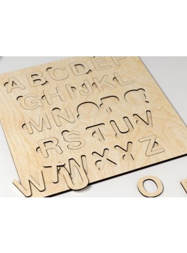 Σετ των 2 Intra απο ξύλο plywood 3mm-4mm πάχος Alphabet Puzzle Kids - κοπής με λέιζερ Δίασταση 30x20 cm INTRAFABR-27553589