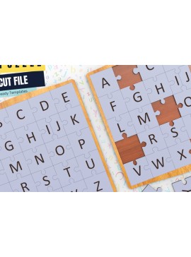 Σετ των 2 Intra απο ξύλο plywood 3mm-4mm πάχος Alphabet Puzzle, Alphabet, Δίασταση 20x20 cm INTRAFABR-94037093