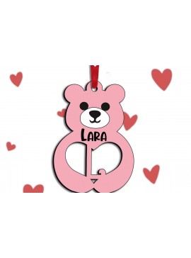 Σετ των 2 Intra απο ξύλο plywood 3mm-4mm πάχος Alphabet Bear Day Valentine Love L Δίασταση 15x15 cm INTRAFABR-115304022