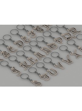 Σετ των 3 Intra απο ξύλο plywood 3mm-4mm πάχος Alphabet - Μπρελόκ ABC Δίασταση 6x6 cm INTRAFABR-54366518