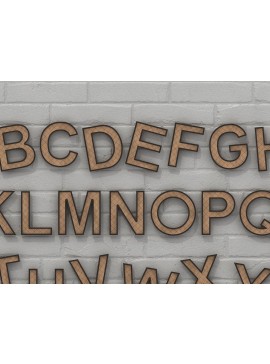 Σετ των 2 Intra απο ξύλο plywood 3mm-4mm πάχος Σχέδια κοπής με ξύλινα γράμματα αλφαβήτου Δίασταση 30x20 cm INTRAFABR-39070644