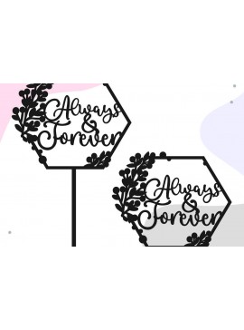 Σετ των 2 Intra απο ξύλο plywood 3mm-4mm πάχος Always and Forever Wedding Cake Topper Δίασταση 15x15 cm INTRAFABR-87928236