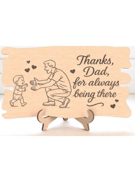 Σετ των 3 Intra απο ξύλο plywood 3mm-4mm πάχος Πάντα εκεί Ο μπαμπάς παραθέτει πλακέτα Δίασταση 8x8 cm INTRAFABR-121486679