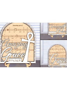 Σετ των 3 Intra απο ξύλο plywood 3mm-4mm πάχος Amazing Grace Stand Decor File Cut  Δίασταση 8x8 cm INTRAFABR-123149419