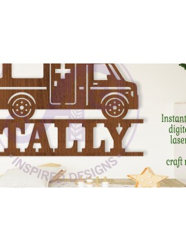 Σετ των 3 Intra απο ξύλο plywood 3mm-4mm πάχος Sign Name Ambulance Δίασταση 6x6 cm INTRAFABR-106562972