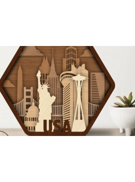 Σετ των 2 Intra απο ξύλο plywood 3mm-4mm πάχος Αμερική, Ημέρα Ανεξαρτησίας, 4 Ιουλίου Δίασταση 15x15 cm INTRAFABR-73221639