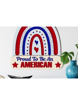 Σετ των 2 Intra απο ξύλο plywood 3mm-4mm πάχος Ημέρα ανεξαρτησίας του αρχείου αποκοπής με λέιζερ της Αμερικής Δίασταση 15x15 cm INTRAFABR-66201778