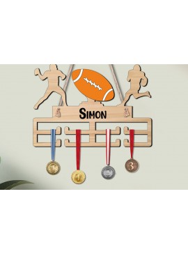 Σετ των 3 Intra απο ξύλο plywood 3mm-4mm πάχος Αθλητικό μετάλλιο Αμερικανικού Ποδοσφαίρου Rugby Man Δίασταση 15x15 cm INTRAFABR-119905858