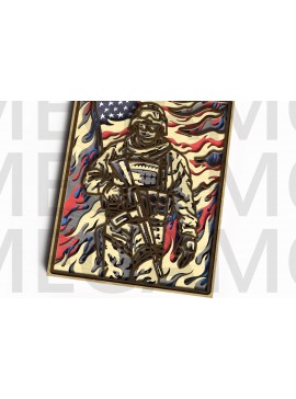 Σετ των 2 Intra απο ξύλο plywood 3mm-4mm πάχος με στρώματα American Soldier Δίασταση 30x20 cm INTRAFABR-122357501