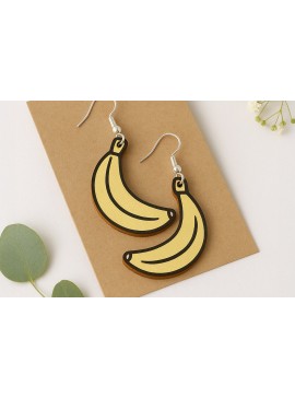 Σετ των 3 Intra απο ξύλο plywood 3mm-4mm πάχος Σκουλαρίκια Anana Fruit Δίασταση 3x3 cm INTRAFABR-123818119