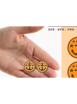 Σετ των 3 Intra απο ξύλο plywood 3mm-4mm πάχος Σκουλαρίκια Anchor Cut  Δίασταση 3x3 cm INTRAFABR-102676509