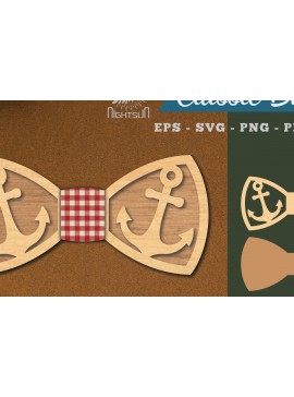 Σετ των 2 Intra απο ξύλο plywood 3mm-4mm πάχος Anchor Bowtie Δίασταση 15x15 cm INTRAFABR-112131370