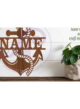 Σετ των 3 Intra απο ξύλο plywood 3mm-4mm πάχος Anchor Two Layer Name Sin Δίασταση 6x6 cm INTRAFABR-99023755