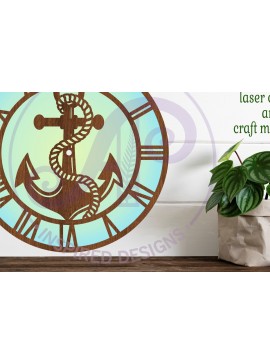 Σετ των 3 Intra απο ξύλο plywood 3mm-4mm πάχος Anchor Wall Clock  Cut , Δίασταση 8x8 cm INTRAFABR-99366734