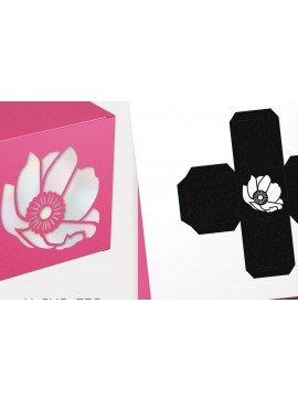 Σετ των 2 Intra απο ξύλο plywood 3mm-4mm πάχος Πρότυπο κιβωτίου δώρου κύβων λουλουδιών ανεμώνης Δίασταση 15x15 cm INTRAFABR-65390721