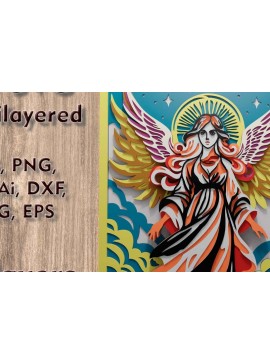 Σετ των 3 Intra απο ξύλο plywood 3mm-4mm πάχος κομμένων πολλαπλών επιπέδων Angel 3D Δίασταση 10x10 cm INTRAFABR-110903767