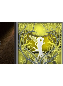 Σετ των 2 Intra απο ξύλο plywood 3mm-4mm πάχος Ο Angel and the Tree Shadow Box Multilayer Δίασταση 25x25 cm INTRAFABR-24756271