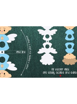 Σετ των 2 Intra απο ξύλο plywood 3mm-4mm πάχος Πρότυπο θήκης για γλειφιτζούρι Angel Boy Δίασταση 30x20 cm INTRAFABR-21587727