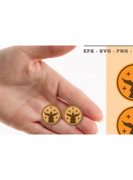 Σετ των 3 Intra απο ξύλο plywood 3mm-4mm πάχος Σκουλαρίκια Angel Σκουλαρίκια Δίασταση 3x3 cm INTRAFABR-102676566