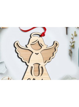 Σετ των 3 Intra απο ξύλο plywood 3mm-4mm πάχος Angel  Letter U Ιερό Στολίδι Δίασταση 8x8 cm INTRAFABR-116404600