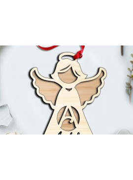 Σετ των 3 Intra απο ξύλο plywood 3mm-4mm πάχος Γράμμα αγγέλου ένα δώρο στολίδι με λέιζερ Δίασταση 8x8 cm INTRAFABR-116225914