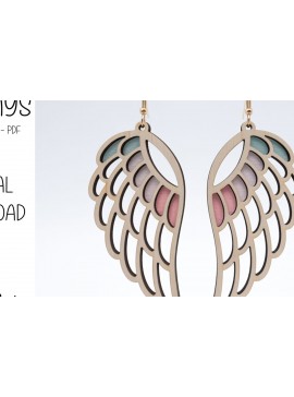 Σετ των 3 Intra απο ξύλο plywood 3mm-4mm πάχος Σκουλαρίκια Angel Wing Δίασταση 3x3 cm INTRAFABR-122936178