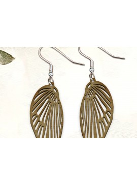 Σετ των 3 Intra απο ξύλο plywood 3mm-4mm πάχος Angel Wings Σκουλαρίκια Boho Cut . Δίασταση 4x4 cm INTRAFABR-123537339