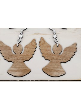 Σετ των 3 Intra απο ξύλο plywood 3mm-4mm πάχος Σκουλαρίκια Angel Wings κομμένα με λέιζερ. Δίασταση 4x4 cm INTRAFABR-111689562