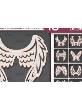 Intra απο ξύλο plywood 3mm-4mm πάχος χαρτιού φτερών αγγέλου. Wings  Δίασταση 30x20 cm INTRAFABR-91349189