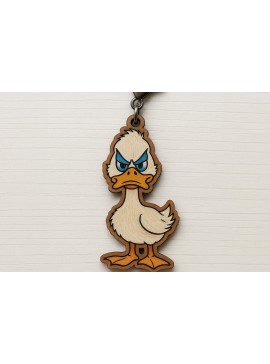 Σετ των 3 Intra απο ξύλο plywood 3mm-4mm πάχος Μπρελόκ Angry Duck Δίασταση 6x6 cm INTRAFABR-122092959