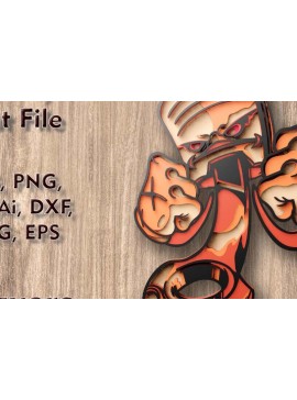 Σετ των 3 Intra απο ξύλο plywood 3mm-4mm πάχος πολλαπλών στρώσεων Angry Piston Δίασταση 7x7 cm INTRAFABR-124389195