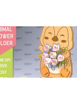 Σετ των 2 Intra απο ξύλο plywood 3mm-4mm πάχος Animal Flower Holder Δίασταση 30x20 cm INTRAFABR-93529741