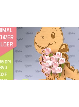 Σετ των 2 Intra απο ξύλο plywood 3mm-4mm πάχος Animal Flower Holder Δίασταση 30x20 cm INTRAFABR-93529816
