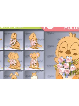 Intra απο ξύλο plywood 3mm-4mm πάχος κοπής με λέιζερ Holders Animal Flower Δίασταση 30x20 cm INTRAFABR-93640434